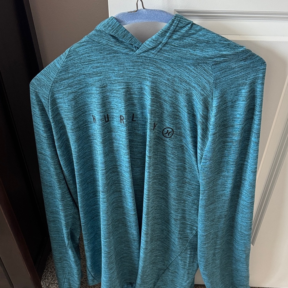 Hurley Teal Space-Dye Pullover Hoodie